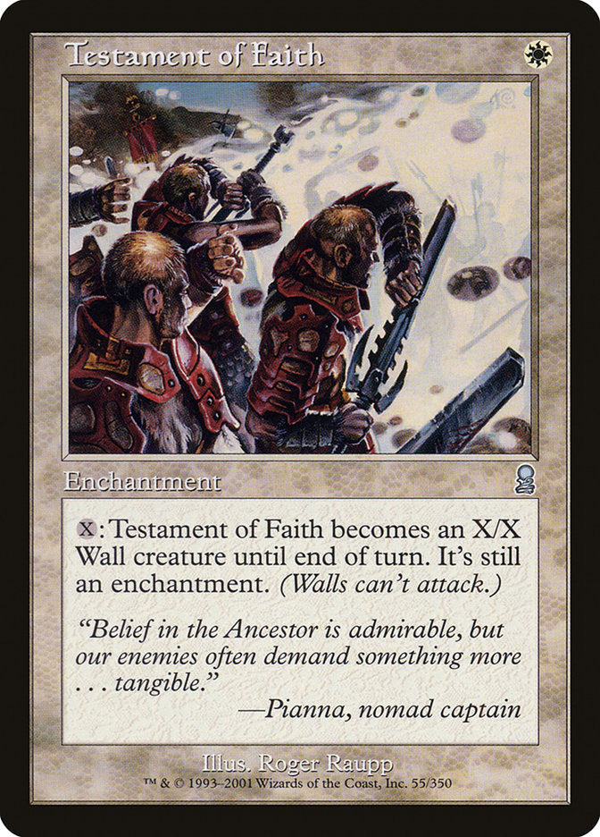 Testament of Faith [Odyssey] Magic: The Gathering