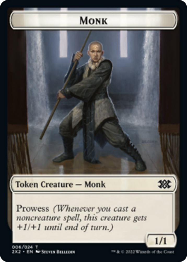 Boar // Monk Double-Sided Token [Double Masters 2022 Tokens] Magic: The Gathering