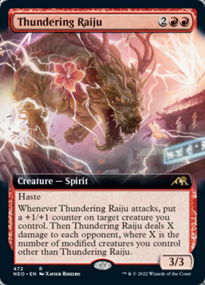 Thundering Raiju (Extended Art) [Kamigawa: Neon Dynasty] Magic: The Gathering