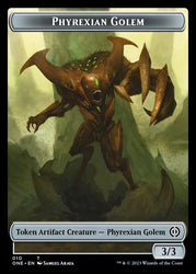 Rebel // Phyrexian Golem Double-Sided Token [Phyrexia: All Will Be One Tokens] Magic: The Gathering