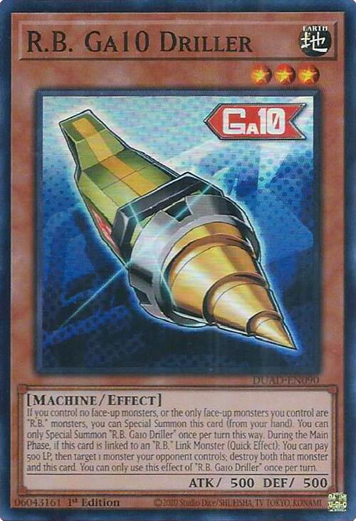 R.B. Ga10 Driller [DUAD-EN090] Super Rare Yu-Gi-Oh!