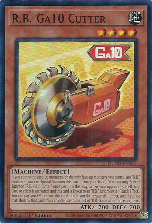 R.B. Ga10 Cutter [DUAD-EN091] Super Rare Yu-Gi-Oh!