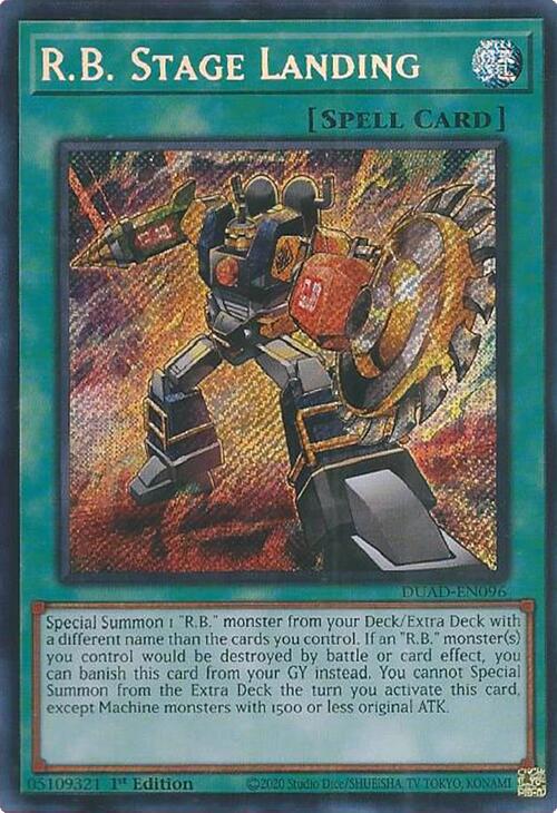 R.B. Stage Landing [DUAD-EN096] Secret Rare - Yugioh Cards For Your TCG Needs!