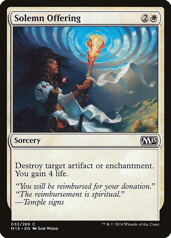 Solemn Offering [Magic 2015] Magic: The Gathering