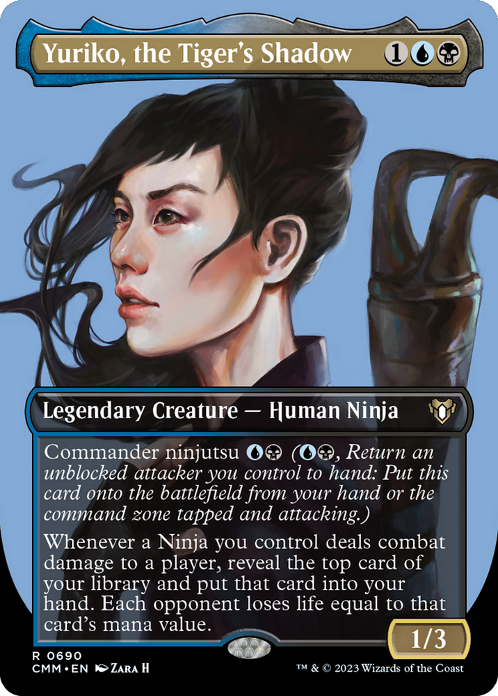 Yuriko, the Tiger's Shadow (Borderless Profile) [Commander Masters] Magic: The Gathering