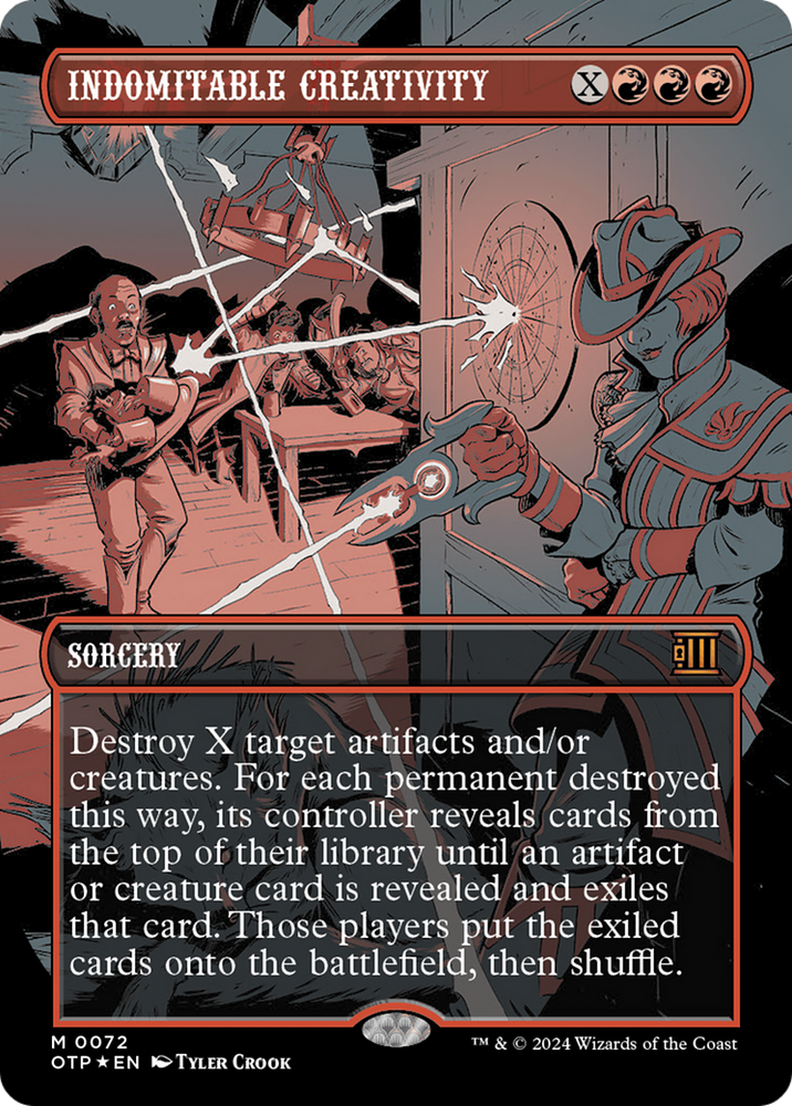 Indomitable Creativity (Textured Foil) [Outlaws of Thunder Junction: Breaking News] Magic: The Gathering
