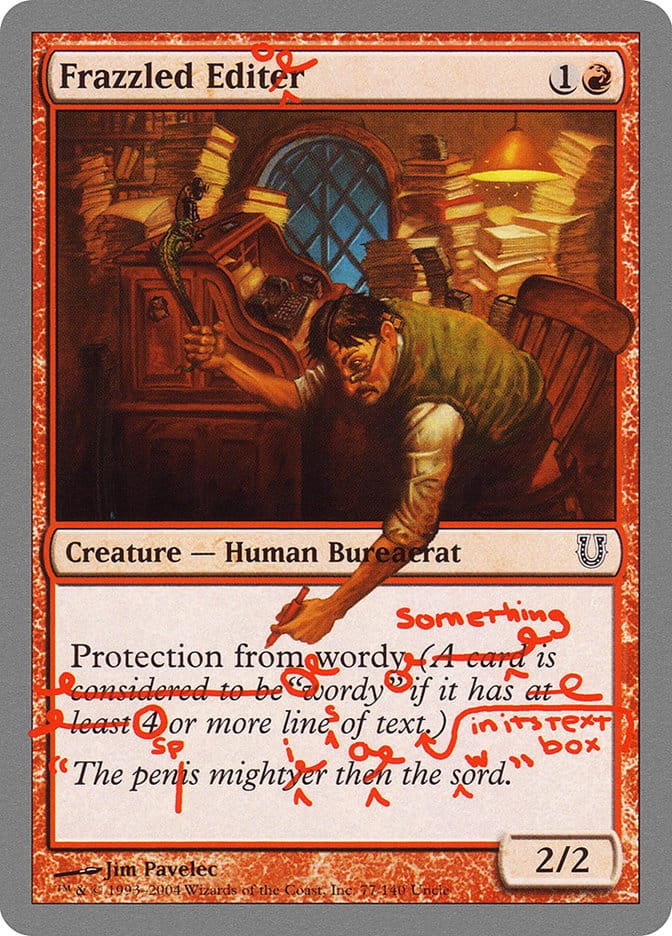 Frazzled Editor [Unhinged] Magic: The Gathering