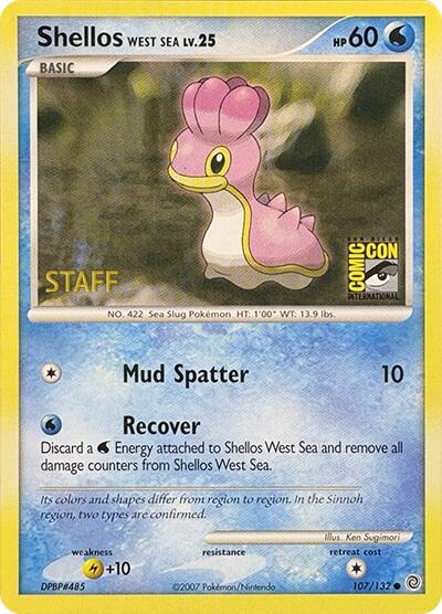 Shellos West Sea (107/132) (SDCC 2007 Staff) [Miscellaneous Cards] Pokémon