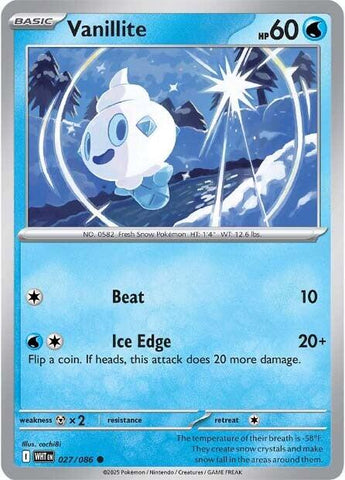 Vanillite (027/086) [Scarlet & Violet: White Flare] - Pokemon Cards For Your TCG Needs!