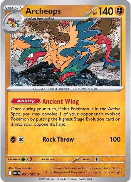 Archeops (051/086) [Scarlet & Violet: White Flare] - Pokemon Cards For Your TCG Needs!