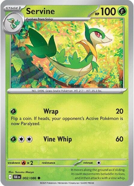 Servine (002/086) [Scarlet & Violet: Black Bolt] - Pokemon Cards For Your TCG Needs!