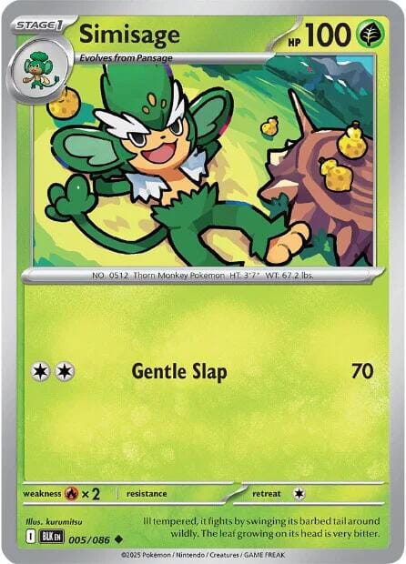 Simisage (005/086) [Scarlet & Violet: Black Bolt] - Pokemon Cards For Your TCG Needs!