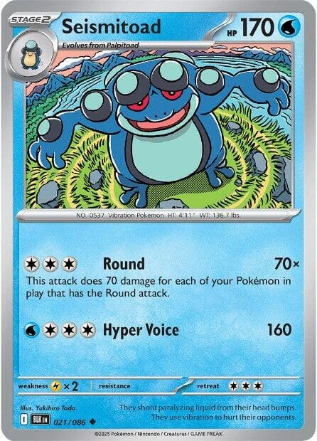 Seismitoad (021/086) [Scarlet & Violet: Black Bolt] - Pokemon Cards For Your TCG Needs!