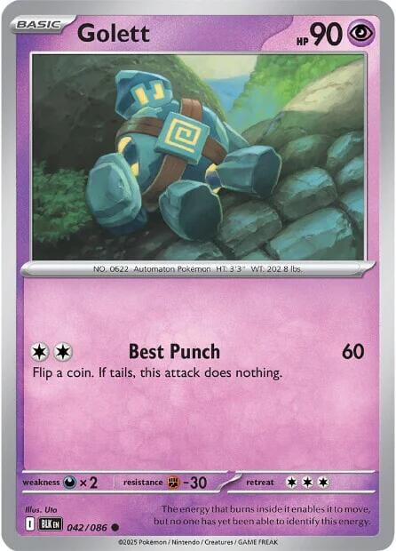 Golett (042/086) [Scarlet & Violet: Black Bolt] - Pokemon Cards For Your TCG Needs!