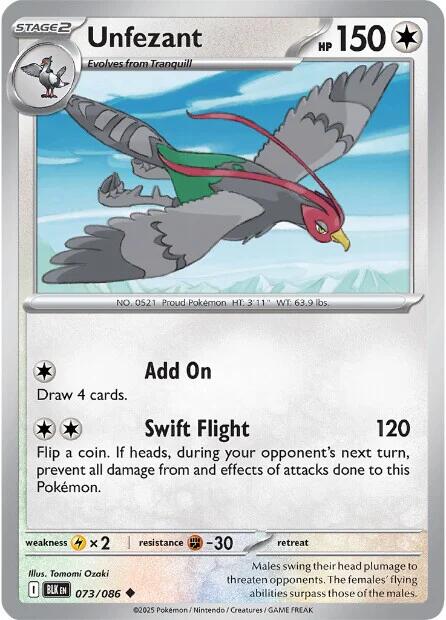 Unfezant (073/086) [Scarlet & Violet: Black Bolt] Pokémon
