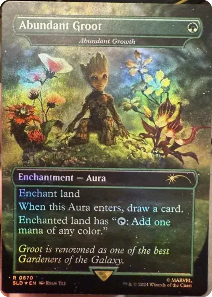 Abundant Groot - Abundant Growth (Rainbow Foil) [Secret Lair Drop Series] Magic: The Gathering