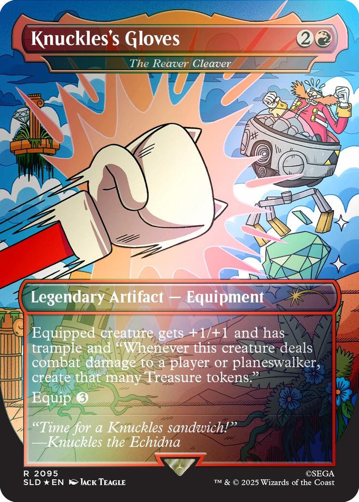 Knuckles's Gloves - The Reaver Cleaver (Rainbow Foil) [Secret Lair Drop Series] Magic: The Gathering
