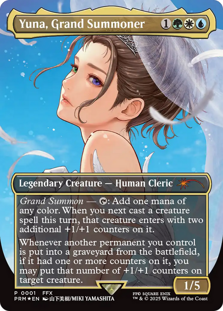 Yuna, Grand Summoner (Borderless) [Wizards Play Network 2025] Magic: The Gathering