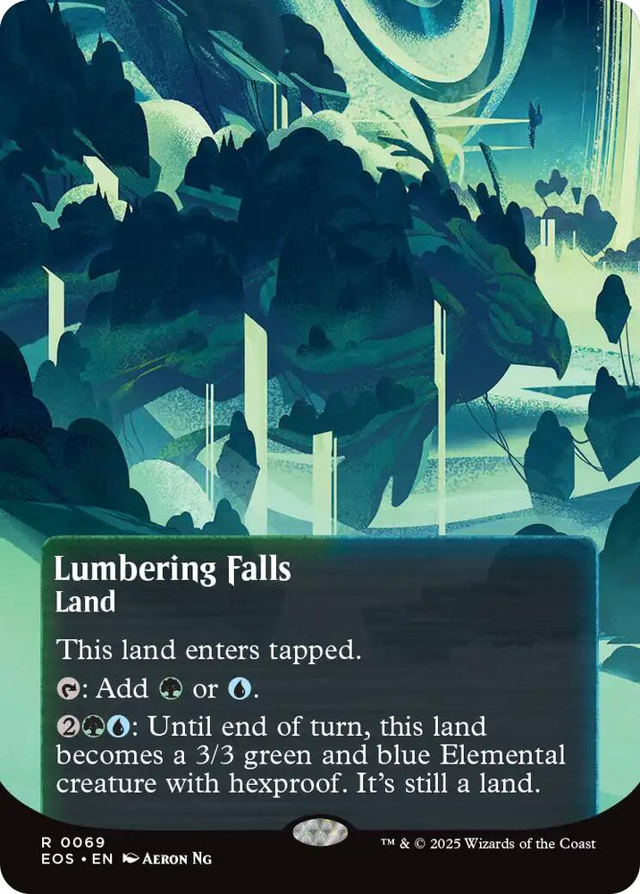 Lumbering Falls (0069) (Borderless) [Edge of Eternities: Stellar Sights] Magic: The Gathering