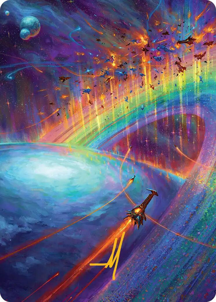 Cascading Cataracts Art Card (43/54) (Gold-Stamped Signature) [Edge of Eternities Art Series] Magic: The Gathering