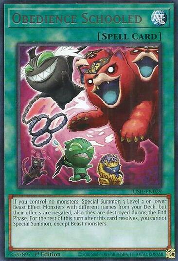 Obedience Schooled [JUSH-EN029] Rare - Yugioh Cards For Your TCG Needs! Yu-Gi-Oh!