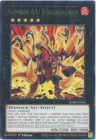 Number 61: Volcasaurus [JUSH-EN043] Rare - Yugioh Cards For Your TCG Needs!