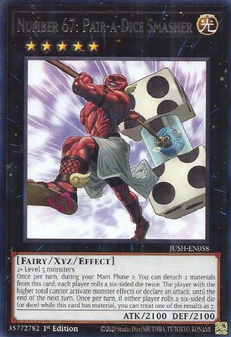 Number 67: Pair-a-Dice Smasher [JUSH-EN058] Rare - Yugioh Cards For Your TCG Needs!