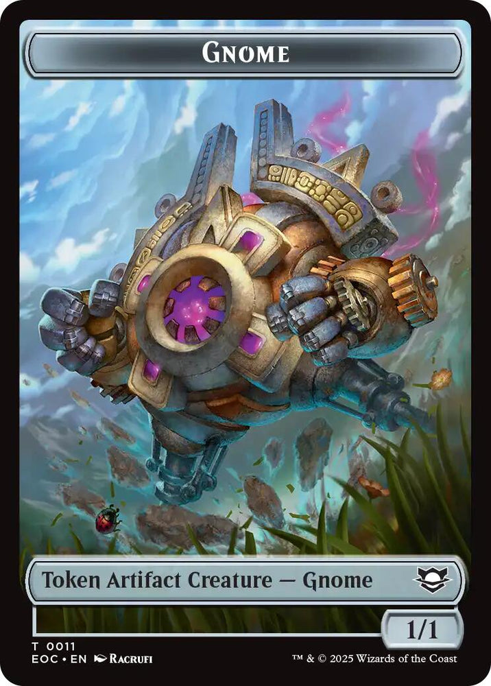 Gnome // Golem (0014) Double-Sided Token [Edge of Eternities Commander Tokens] Magic: The Gathering