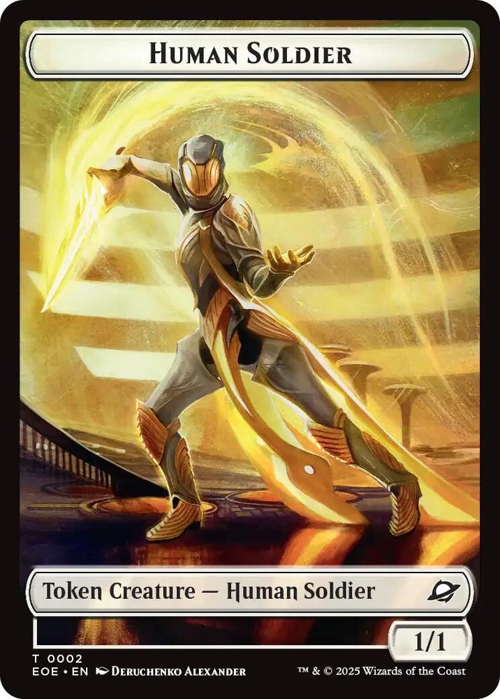 Human Soldier // Lander (0007) Doubled-Sided Token [Edge of Eternities Tokens] Magic: The Gathering