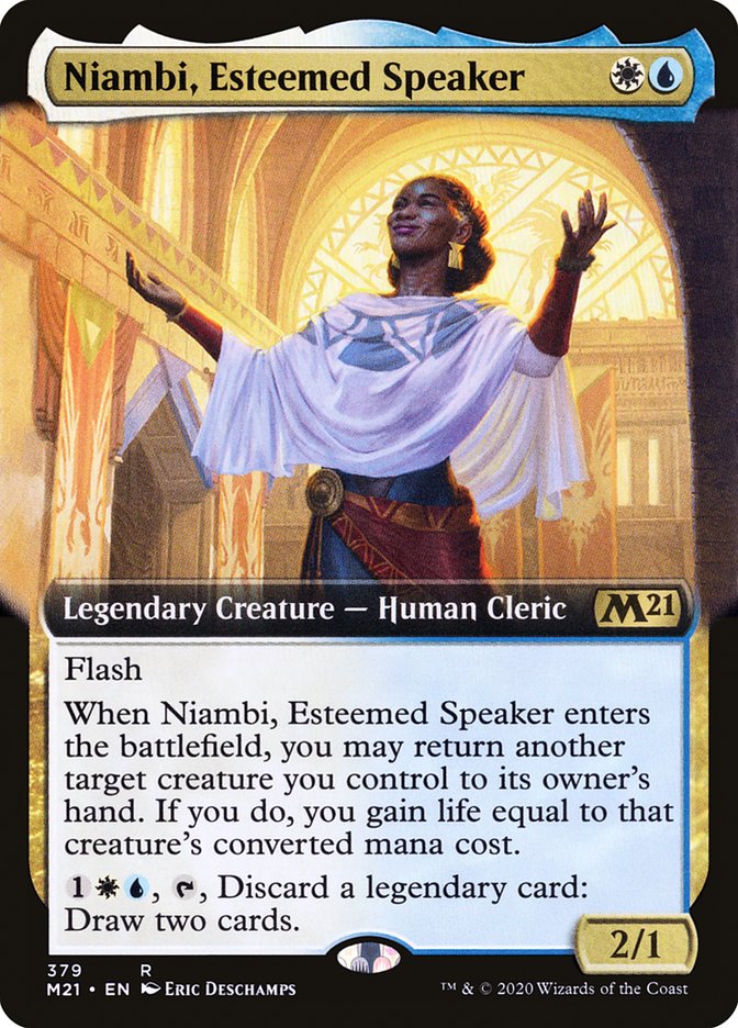 Niambi, Esteemed Speaker (Extended Art) [Core Set 2021] Magic: The Gathering