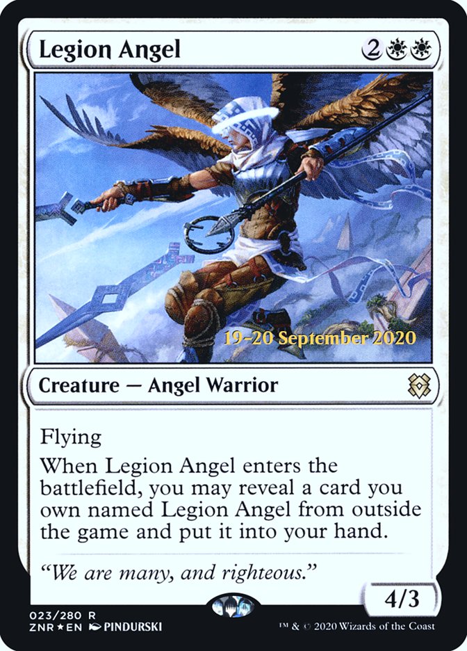 Legion Angel [Zendikar Rising Prerelease Promos] Magic: The Gathering