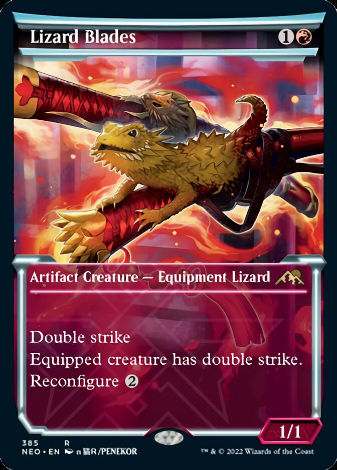 Lizard Blades (Showcase Soft Glow) [Kamigawa: Neon Dynasty] Magic: The Gathering
