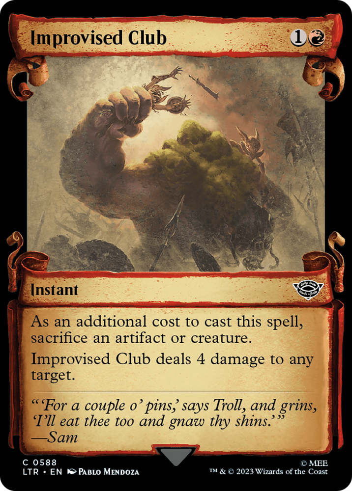 Improvised Club [The Lord of the Rings: Tales of Middle-Earth Showcase Scrolls] Magic: The Gathering