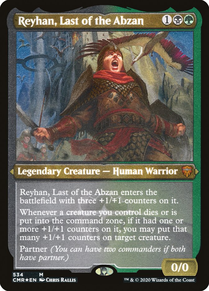 Reyhan, Last of the Abzan (Etched) [Commander Legends] Magic: The Gathering