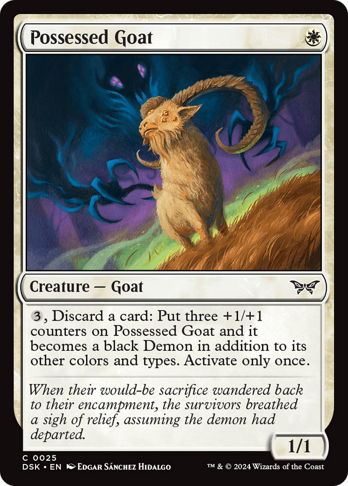 Possessed Goat [Duskmourn: House of Horror] Magic: The Gathering
