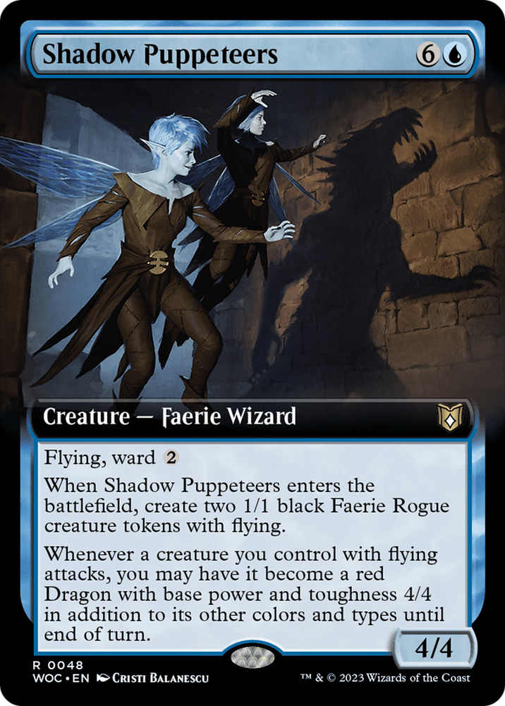 Shadow Puppeteers (Extended Art) [Wilds of Eldraine Commander] Magic: The Gathering