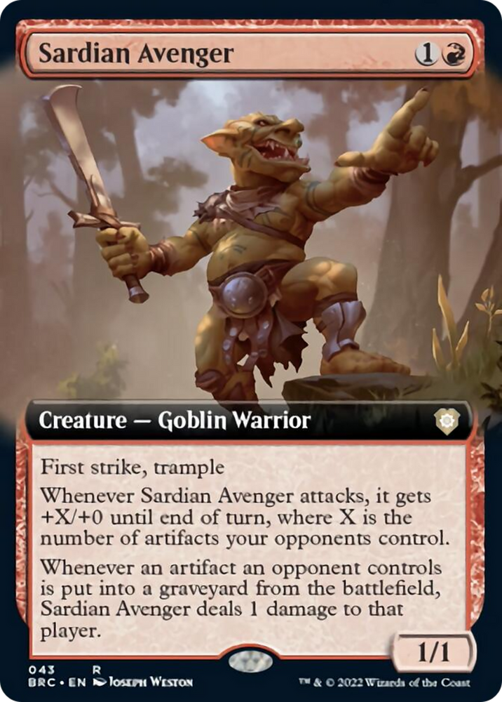 Sardian Avenger (Extended Art) [The Brothers' War Commander] Magic: The Gathering