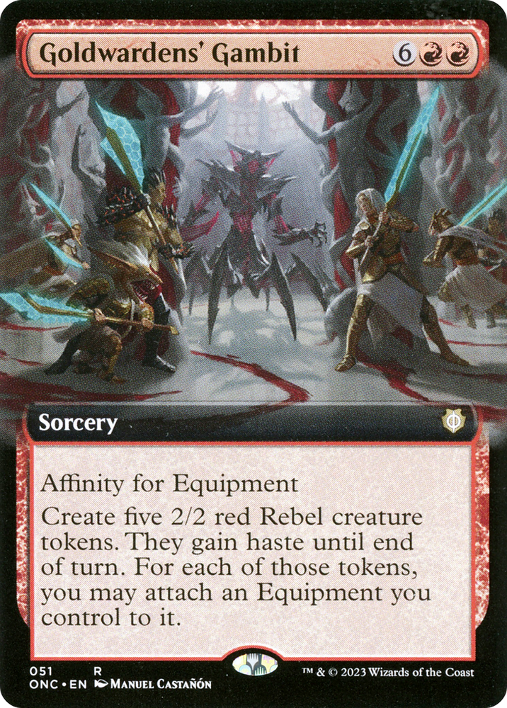 Goldwardens' Gambit (Extended Art) [Phyrexia: All Will Be One Commander] Magic: The Gathering