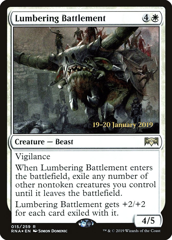 Lumbering Battlement [Ravnica Allegiance Prerelease Promos] Magic: The Gathering