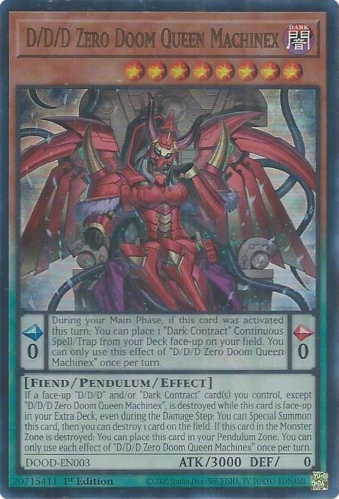 D/D/D Zero Doom Queen Machinex [DOOD-EN003] Ultra Rare Yu-Gi-Oh!
