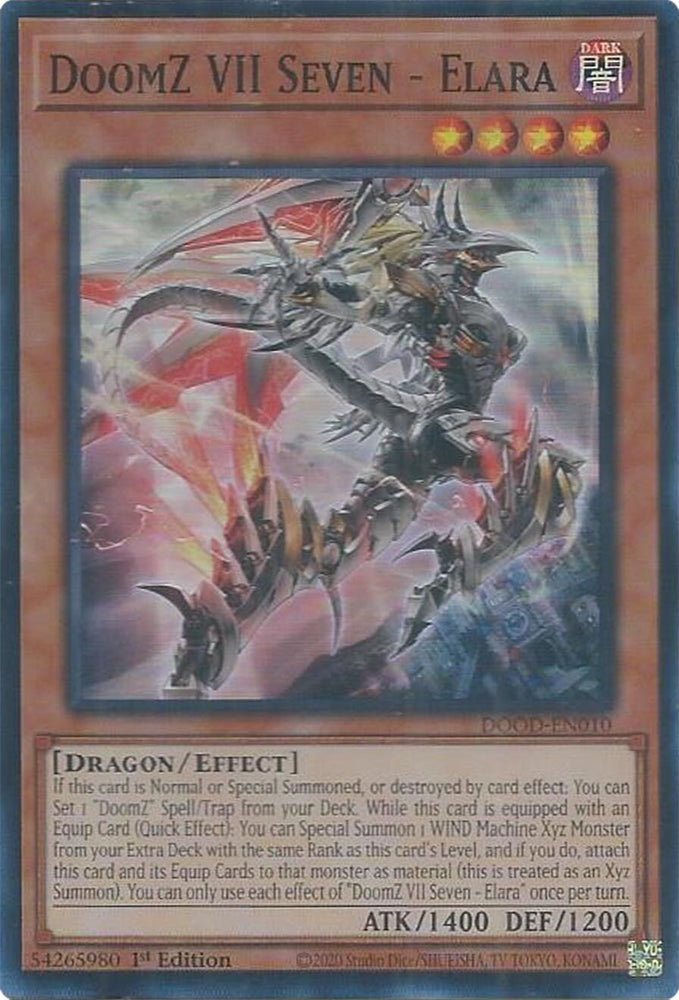 DoomZ VII Seven - Elara [DOOD-EN010] Super Rare Yu-Gi-Oh!