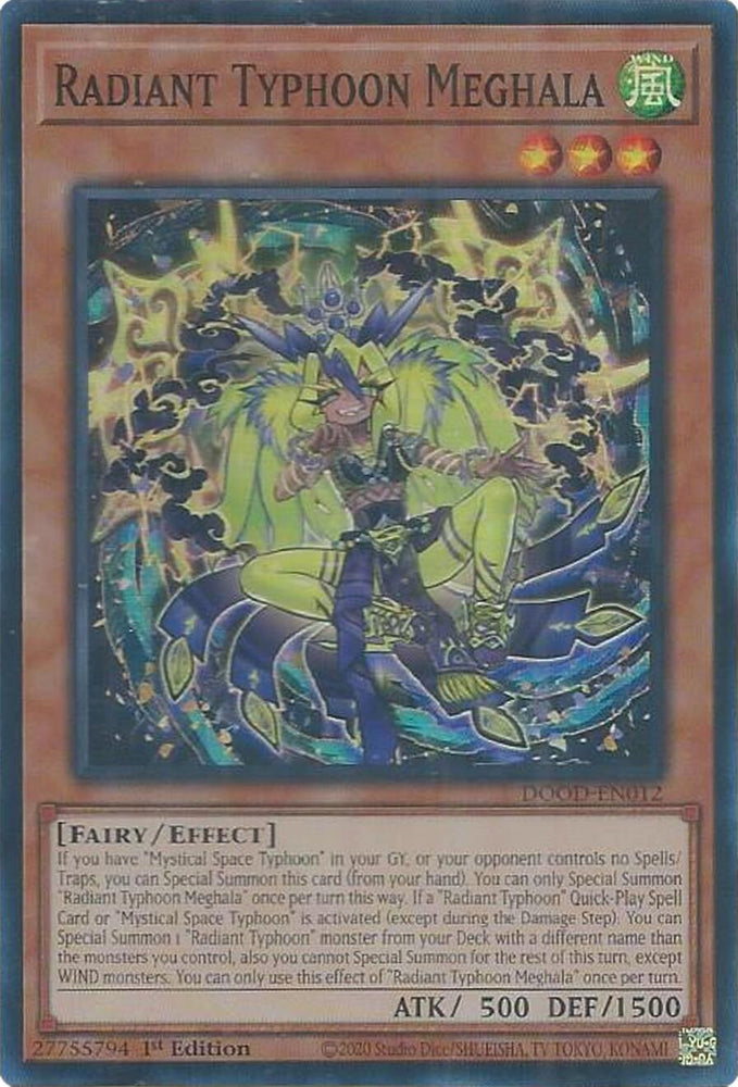 Radiant Typhoon Meghala [DOOD-EN012] Super Rare Yu-Gi-Oh!