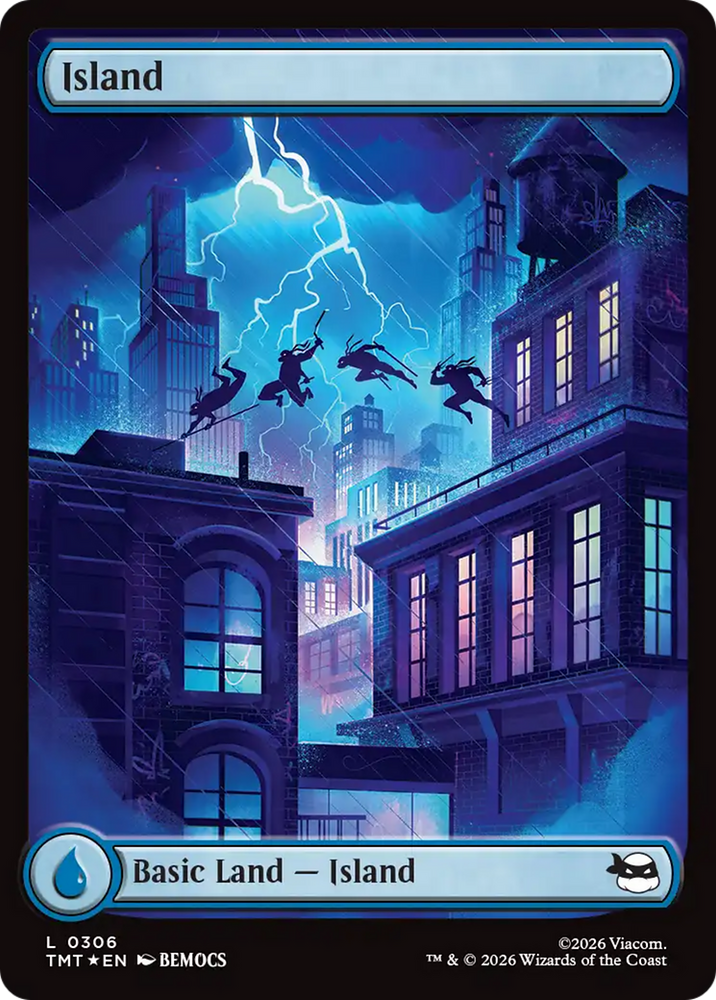 Island (0306) (Surge Foil) [Teenage Mutant Ninja Turtles] Magic: The Gathering