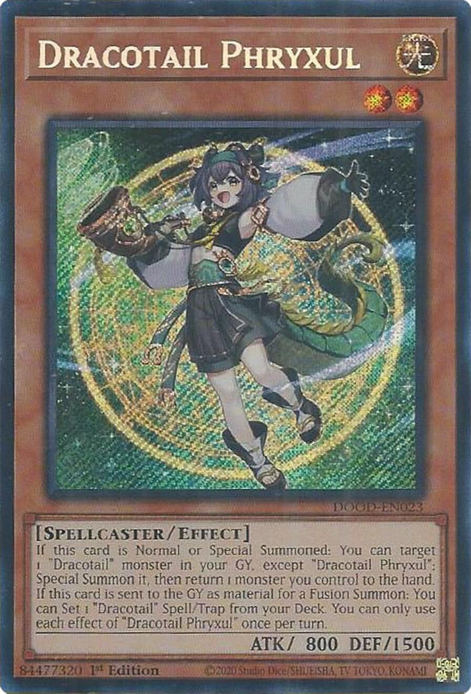 Dracotail Phryxul [DOOD-EN023] Secret Rare - Yugioh Cards For Your TCG Needs!