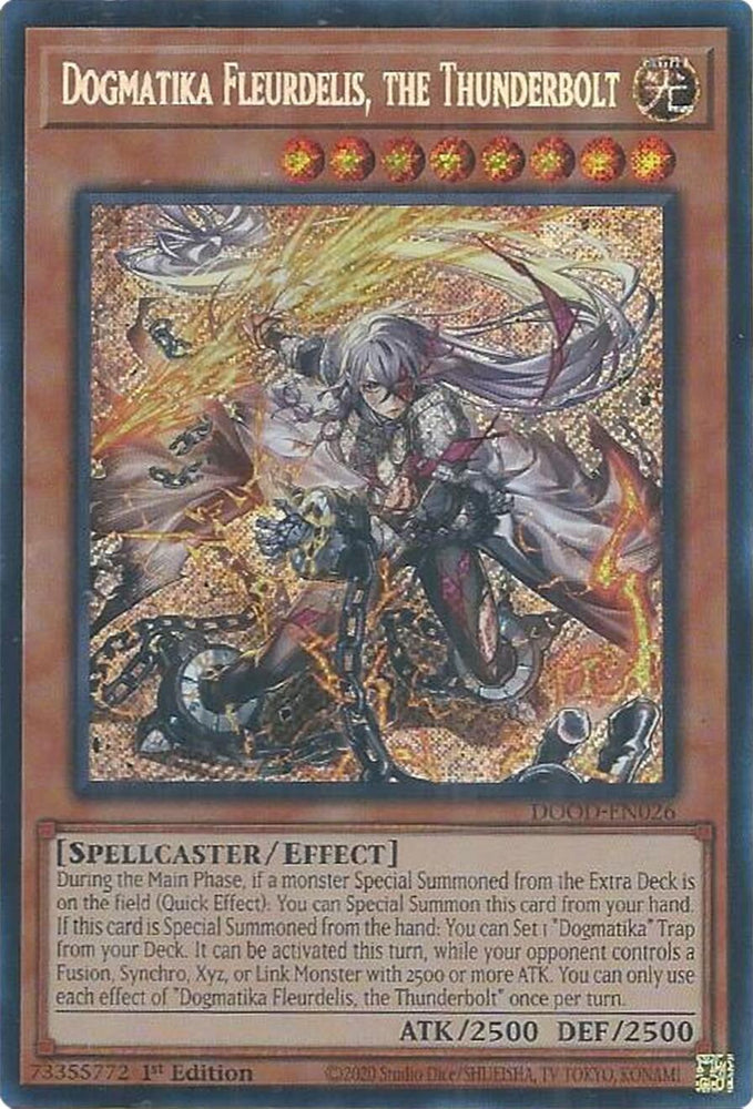 Dogmatika Fleurdelis, the Thunderbolt [DOOD-EN026] Secret Rare - Yugioh Cards For Your TCG Needs!