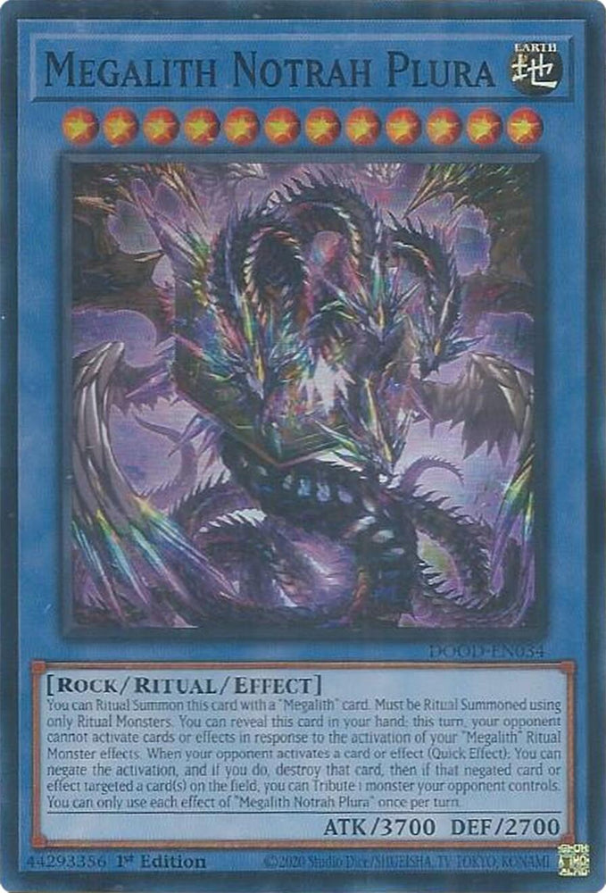 Megalith Notrah Plura [DOOD-EN034] Super Rare Yu-Gi-Oh!