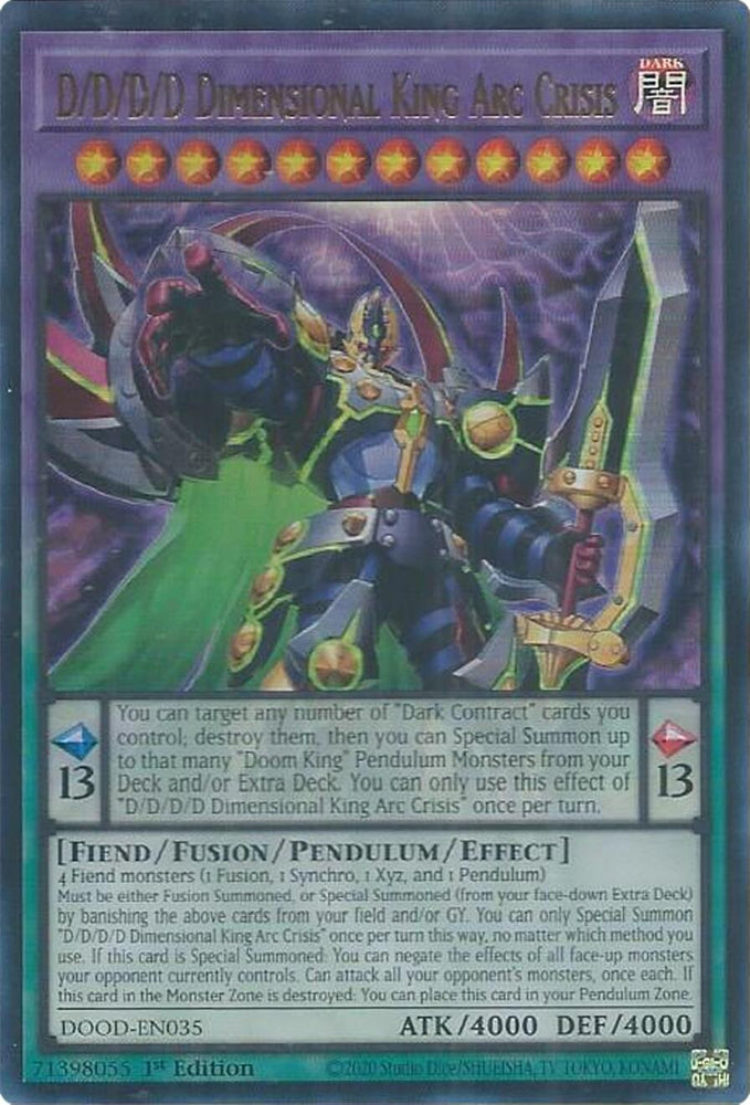 D/D/D/D Dimensional King Arc Crisis [DOOD-EN035] Ultra Rare Yu-Gi-Oh!