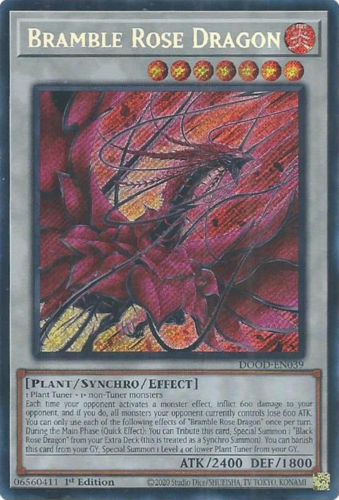 Bramble Rose Dragon [DOOD-EN039] Secret Rare Yu-Gi-Oh!