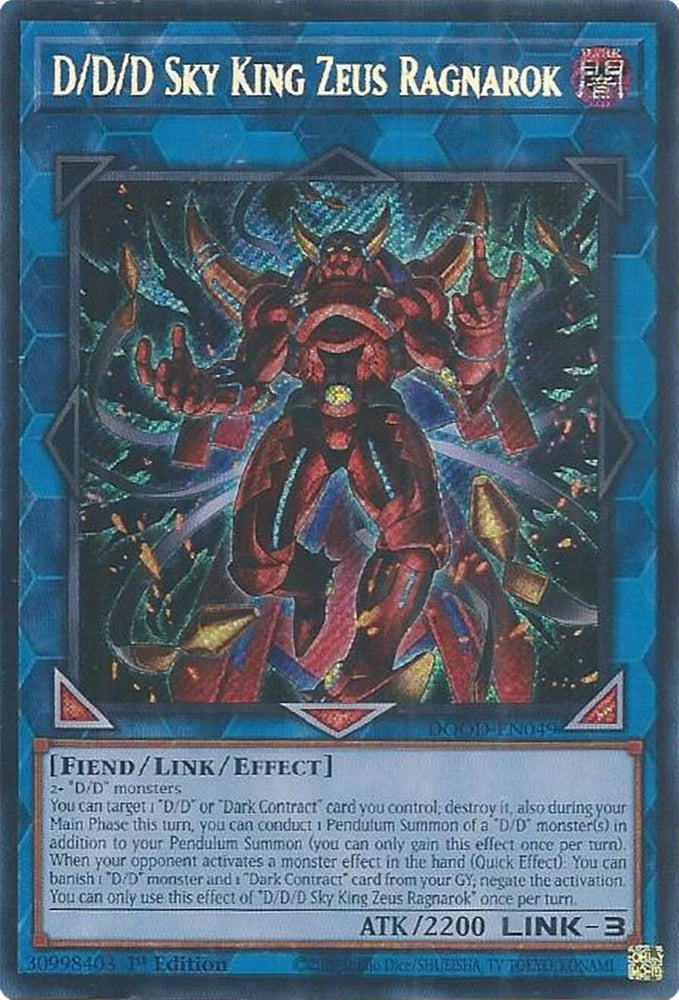 D/D/D Sky King Zeus Ragnarok [DOOD-EN049] Secret Rare - Yugioh Cards For Your TCG Needs!