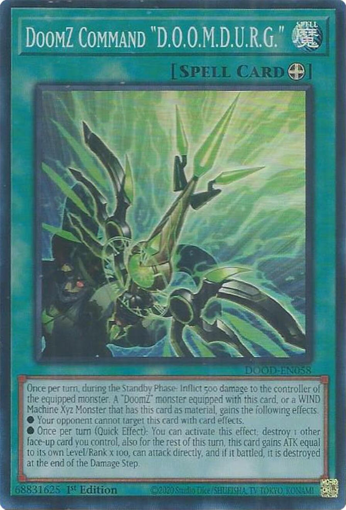 DoomZ Command "D.O.O.M.D.U.R.G." [DOOD-EN058] Super Rare Yu-Gi-Oh!